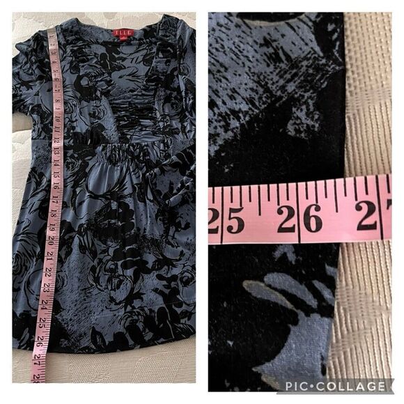 ELLE Women's M Pullover Blouse V Neck Long Sleeves Pima Cotton & Modal Top - Picture 5 of 10